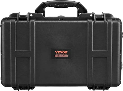 VEVOR Weatherproof Hard Case, Heavy Duty Protective Dry Box with Pre-Cut Foam, Wheels & Retractable Pull Handle for Travel, Hunt, Military, Tactical, IP67 Waterproof Case for Cameras (21.7*13.4*9.5")