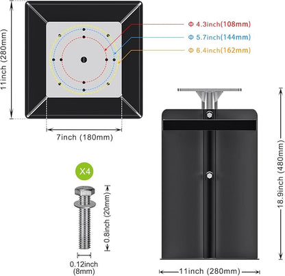 Dolibest Heavy Duty In-Ground Umbrella Base, All-Steel Ground Umbrella Stand, Universal Patio Umbrella Anchor, Space-Saver Design for Outdoor Offset Cantilever and Middle Pole Patio Umbrellas
