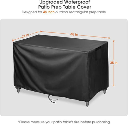Outdoor Prep Table Cover 48 inch,Waterproof Stainless Steel Table Cover,Outdoor Pizza Oven Grill Tables Covers - 48 X 24 X 35 Inch