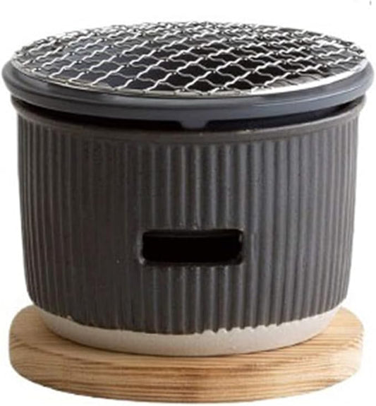 Charcoal Grill,Indoor BBQ Grill,Ceramic BBQ Stove Mini Charcoal Barbecue Grill Stove, Household Desktop Carbon Stove Japanese Style Small Stove for Roasting Meat Vegetables Snacks Camping Grill Stove