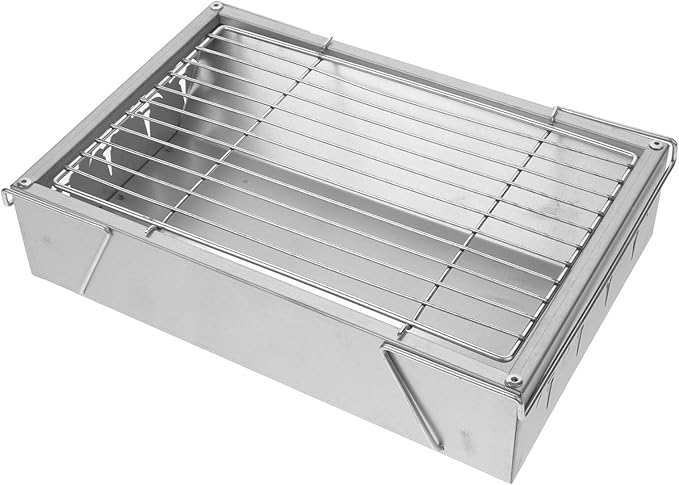 Wakauto Stainless Steel Folding Charcoal Grill Rack for Camping Outdoor Bbq Portable Detachable Bbq Stove 36x26.5x17.5cm Camping Barbecue Grill
