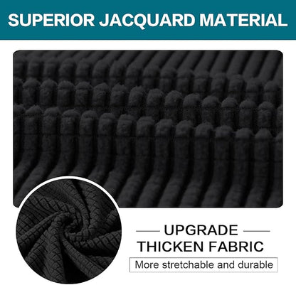 Turquoize 3 Piece Sofa Covers For 2 Cushion Couch Sofa Slipcover Soft Couch Cover For Dogs-Washable Sofa Furniture Covers With 2 Individual Cushion Covers, Feature Thick Fabric (2 Cushion Sofa, Black)