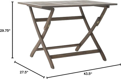 Christopher Knight Home Positano Outdoor Acacia Wood Foldable Dining Table, Grey Finish