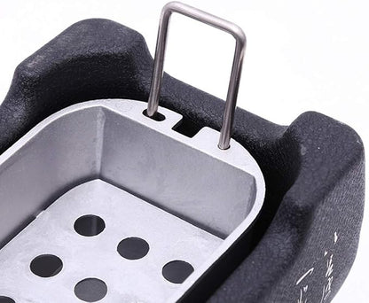 Japanese Style BBQ Grill, Mini Portable Barbecue Stove Japanese Food Charcoal Stove with Wire Mesh Grill and Base, for Yakiniku, Robata, Yakitori, Takoyaki and BBQ