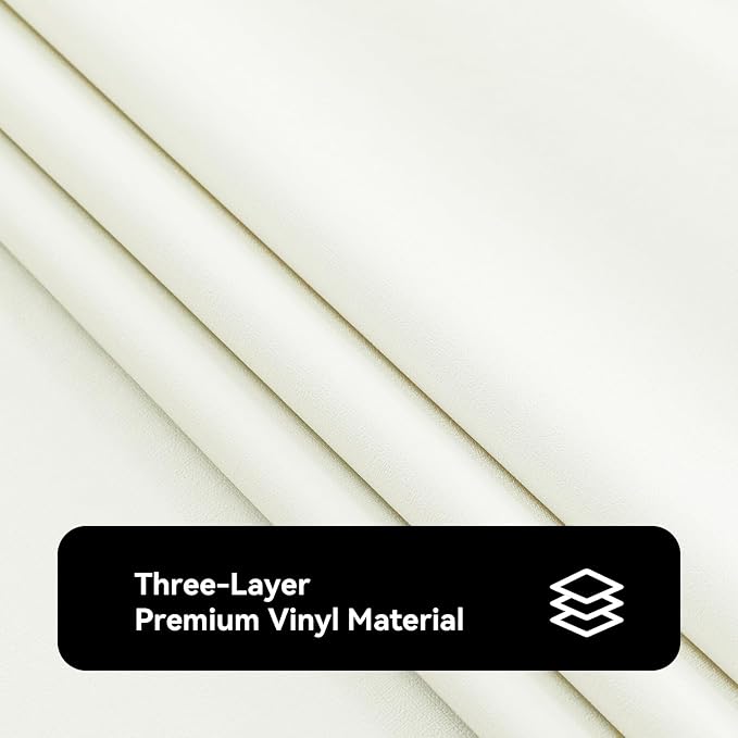 Romanstile 100% Waterproof PVC Tablecloth, Rectangle Oil Spill Proof Stain Resistant Vinyl Table Cloth, Wipe Clean Plastic Table Covers for Kitchen/Dining/Parties - 60 x 84 Inch, Ivory