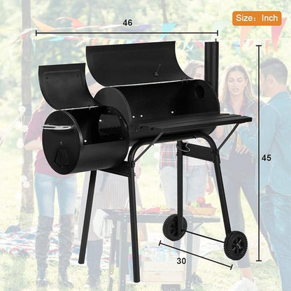 BBQ Grill Charcoal Barbecue Outdoor Pit Patio Backyard Home Meat Cooker Smoker Process Paint Not Flake Black