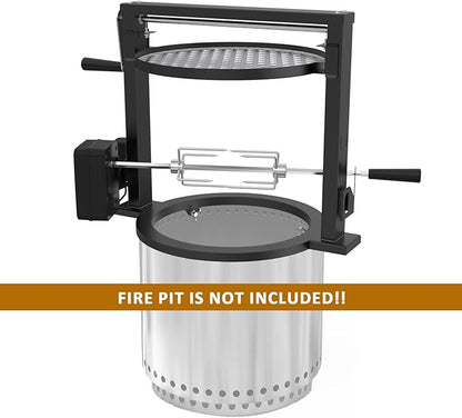 only fire Santa-Maria Style Rotisserie Rotating System for Solo Stove Ranger 15" Smokeless Fire Pit