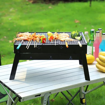 BBQ Grill Outdoor Bbq Grills Patio Stainless Steel Charcoal Grill Stove Outdoor Camping Picnic Burner Accessories Tools (Color : A, Size : 35 * 27 * 20cm) (Black 43 * 29 * 24cm)
