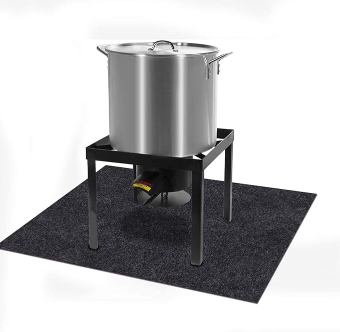 Under the Turkey Fryer Mat,Absorb Oil and Water,Protects BBQ Deck or Patio from Oil,Grease,and Spills, Slip Resistant and Waterproof (Turkey Fryer Mat:36inches x 48inches)