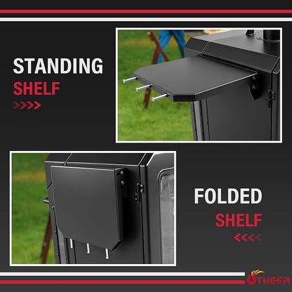Utheer 71033 Steel Side Shelf for Pit Boss PBV4PS1/PBV4PS2 | Steel side shelf adds preparation space for vertical smokers, helps organize cooking tools during outdoor smoking