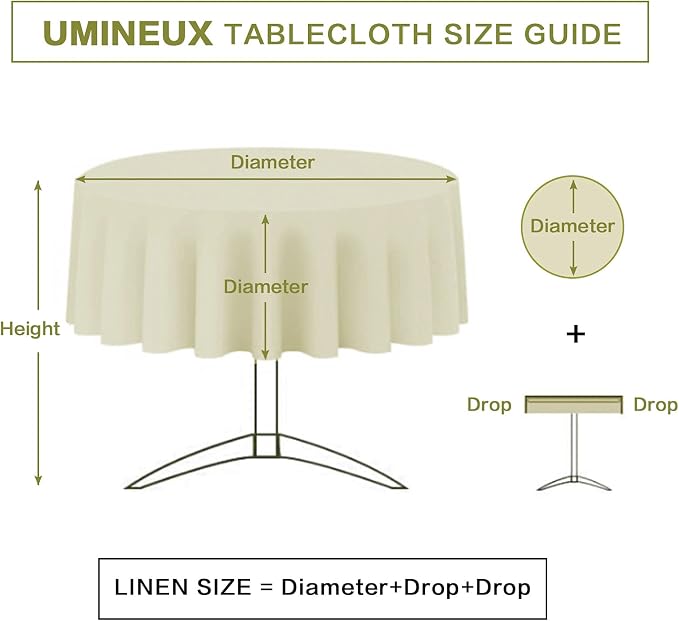 UMINEUX 60" Outdoor Round Tablecloth with Umbrella Hole and Zipper | Spring/Summer Waterproof Round Patio Table Cover for Picnic/BBQ/Garden, Butterfly