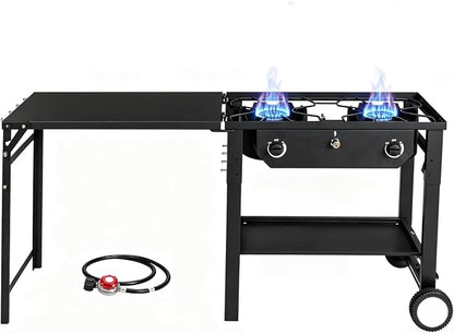 ROVSUN 2/3 Burner Outdoor Propane Gas Stove High Pressure Stand Cooker for Backyard Cooking Camping Home Brewing Canning Turkey Frying