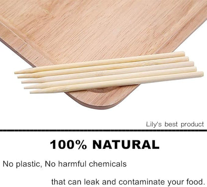 7" Natural Bamboo Skewers For BBQ，Caramel and Candy Apple Sticks, Corn Dog，Corn Cob，Cookie，Lollipop，Kabob，Gril. 5mm Thick by Semi Point Styel (100 pcs) (Pack of 3)