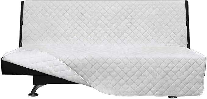 Easy-Going Reversible Couch Cover, Large Futon Sofa, White/White | Machine Washable Slipcover For Dogs, Water Resistant Furniture Mat For Living Room, Non-Slip Sofa Cover, Pet Friendly