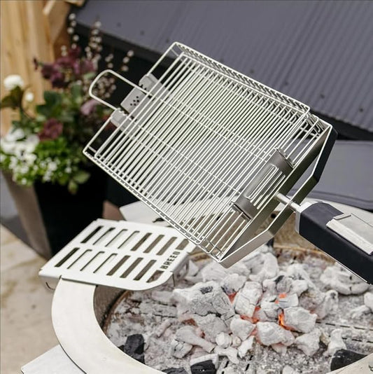 Breeo Rotisserie Flat Basket - Rotisserie Grill Accessory | For chicken, turkey, BBQ & kabobs, live fire cooking accessories