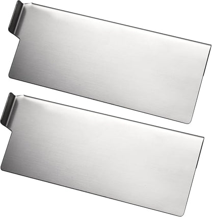 Grease Trap Blocker for Blackstone Griddle to Prevent Food Falling Stainless Steel Rear Grease Gate for Blackstone Flat Top Griddle 2.36 inches in high, 5.5 inches in wide - 2 pack