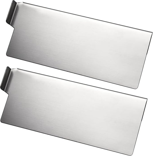 Grease Trap Blocker for Blackstone Griddle to Prevent Food Falling Stainless Steel Rear Grease Gate for Blackstone Flat Top Griddle 2.36 inches in high, 5.5 inches in wide - 2 pack