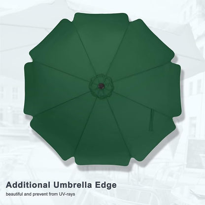 MASTERCANOPY 9ft Patio Umbrella with Valance, Crank & Tilt, Forest Green | 8 ribs, UV/fade-resist, waterproof, vent, for garden/deck/yard/pool
