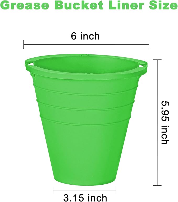 2pcs reuasble Silicone Grease Bucket Liners Compatible for Traeger/Pit Boss ect/Oklahoma Joe' /Green Mountain Grill Drip Tray Bucket Liner for pro Pellet Wood Smoker Grill Accessories（Green）