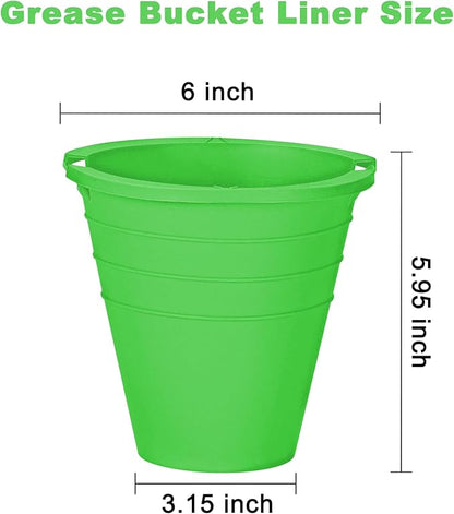 2pcs reuasble Silicone Grease Bucket Liners Compatible for Traeger/Pit Boss ect/Oklahoma Joe' /Green Mountain Grill Drip Tray Bucket Liner for pro Pellet Wood Smoker Grill Accessories（Green）