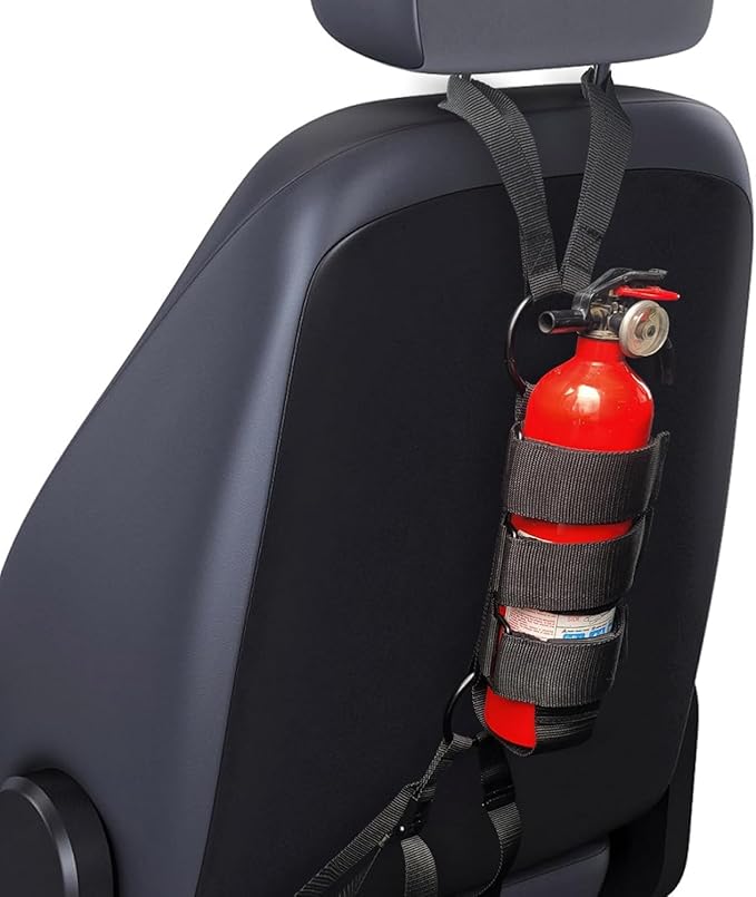 Badass Moto Car Fire Extinguisher Mount - Automotive Fire Extinguisher Mount for Vehicle Car Seat Headrest - Tool Free Seat Back Strap Install. Safety Kit Accessories for Jeep, Truck & SUV - 6 Pack