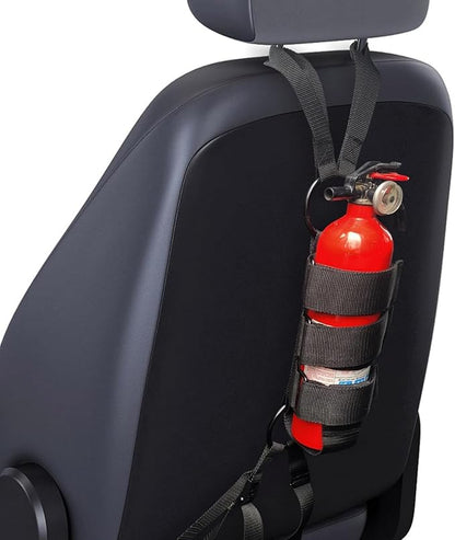 Badass Moto Car Fire Extinguisher Mount - Automotive Fire Extinguisher Mount for Vehicle Car Seat Headrest - Tool Free Seat Back Strap Install. Safety Kit Accessories for Jeep, Truck & SUV - 3 Pack
