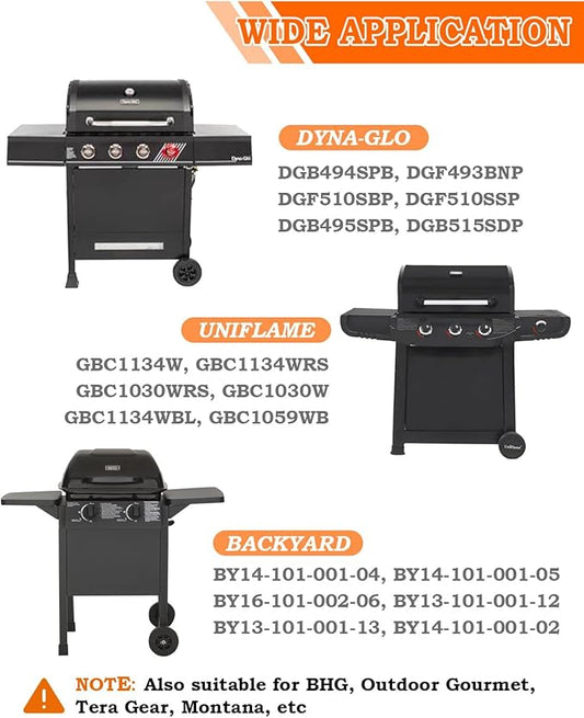 Grill Heat Shield 15 inch Burner Covers for Backyard GBC1460W GBC1461W DynaGlo DGF510SBP, 5 PCS BBQ Grill Heat Plates Uniflame Dyna glo Grill Replacement Parts