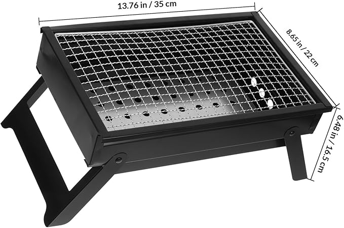 TIDTALEO Portable Small Folding Charcoal Grill for Outdoor Camping and Backyard Bbq, Medium Size with Upgraded Thickened Pull-out Charcoal Box, Suitable for 1-3 People