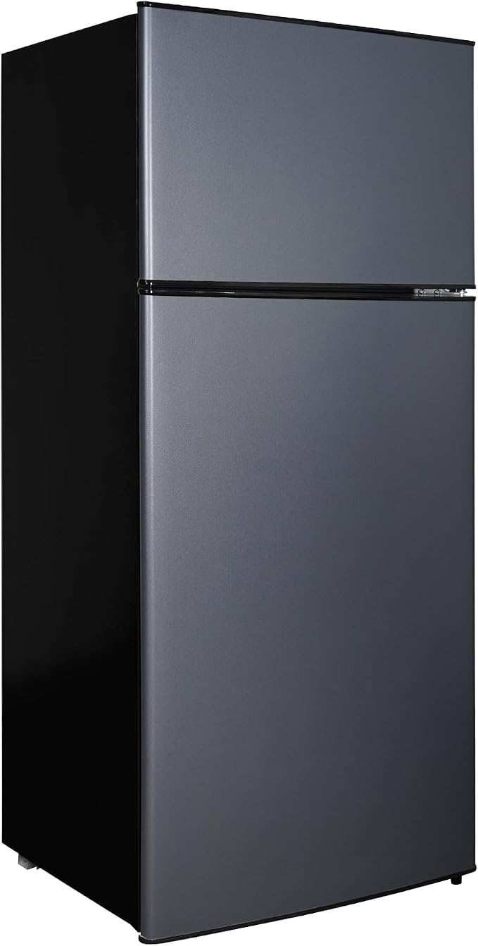 Fridge with Freezer 7.4 Cu. Ft., 2-Door Apartment Refrigerator with Adjustable Thermostat & Shelves, LED Lights Refrigerator with Freezer for Kitchen, Office, Dorm, Garage, Blue