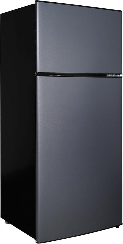 Fridge with Freezer 7.4 Cu. Ft., 2-Door Apartment Refrigerator with Adjustable Thermostat & Shelves, LED Lights Refrigerator with Freezer for Kitchen, Office, Dorm, Garage, Blue