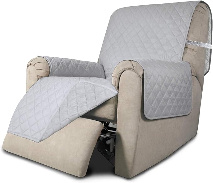 Easy-Going Reversible Couch Cover, Recliner 19 in, Light Gray/Light Gray | Machine Washable Slipcover For Dogs, Water Resistant Furniture Mat For Living Room, Non-Slip Sofa Cover, Pet Friendly