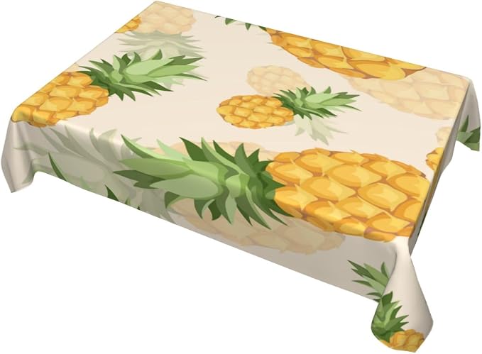 Rectangle Table Cloth,Pineapple Seamless Pattern Tablecloths Stain Resistance Water Repellent Washable Table Cover Decor for Home Kitchen Dining Party Patio Indoor and Outdoor 60"x 84"