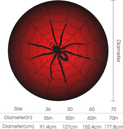 Spider Web Tablecloth, Big Spider Black Spiderweb Gothic Water Resistant Wipeable Table Cover for Picnic Party Holiday Kitchen Dinner Table 50"