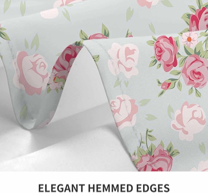 TKS MITLAN Pink Rose Tablecloth Decor Chic Flowers Romantic Vintage Style Spring Table Cloth Dining Room Kitchen Table Cover 60" X 84" Oblong/Rectangle