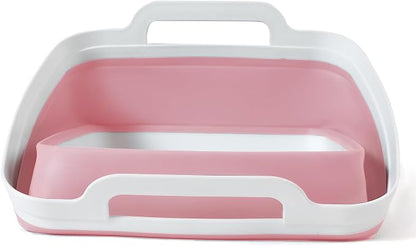 FOSJGO Collapsible Dish Basin with Drain Plug, Foldable Sink, 2.4 Gal (9L) | Space-Saving Wash Basin for Kitchen, Baby Bottles, Vegetable Washing, Camping, RV and Party Beverage Tubs