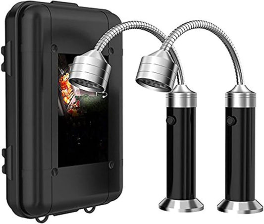 BBQ Grill Lights, Powerful Magnetic Base Super Bright BBQ Lights - LED 360 Degree Flexible Gooseneck with Storage Box for Outdoor Grill Lights BBQ Accessories 2 Pack
