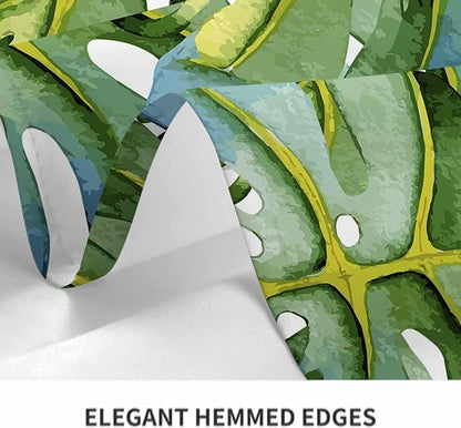 TKS MITLAN Large Green Leaf Tablecloth 60x84 Inch Rectangular Tropical Palm Tree Summer Art Bright Oil Painting Oblong Table Cloth Kitchen Table Decorations for Home Dinner Party
