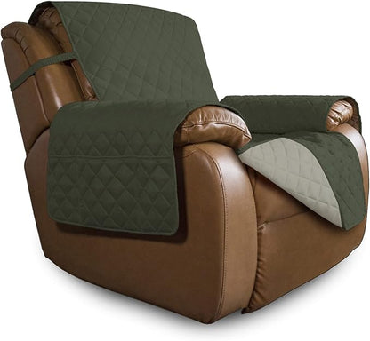 Easy-Going Reversible Couch Cover, Oversized Recliner, Army Green/Beige | Machine Washable Slipcover For Dogs, Water Resistant Furniture Mat For Living Room, Non-Slip Sofa Cover, Pet Friendly