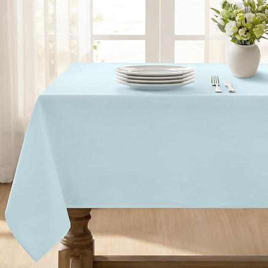 Softalker Rectangle Tablecloth, Waterproof Table Cloths Wrinkle Free Fabric Washable Polyester Table Cover for Dining Tables Party Outdoor Camping Parties Buffet - 60 x 102 inch, Baby Blue