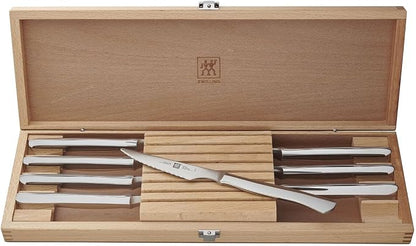 ZWILLING 8-Piece Stainless-Steel Steak Knife Set in Wood Gift Box