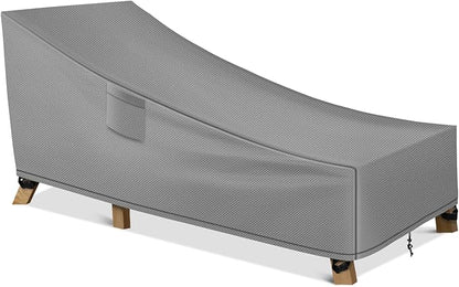 WLEAFJ Patio Chaise Lounge Cover Waterproof, Heavy Duty Outdoor Lounge Chair Covers, Durable Patio Furniture Covers, 78L x 34W x 32H inch，Grey