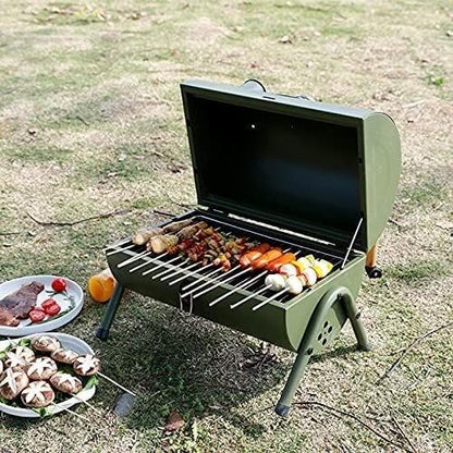 Charcoal Grills BBQ Grill Portable Outdoor Barbecue Home BBQ Accessories Barbecue Grill Outdoor Travel Barbecue Tools Charcoal Grill for Cooking(Red)
