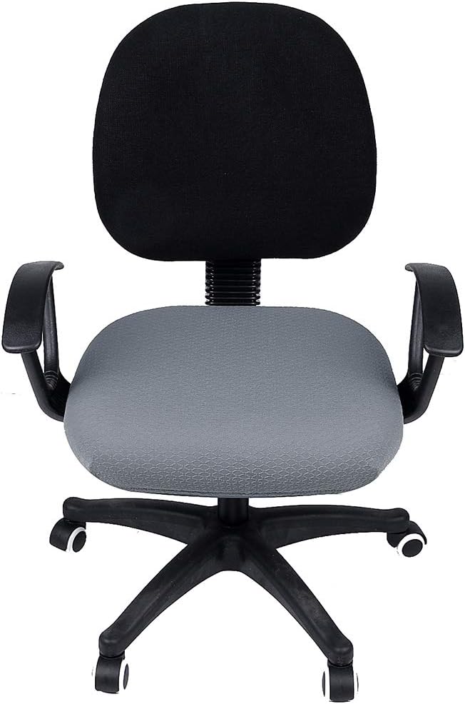 Smiry Office Computer Chair Seat Covers for Desk, Anti-dust Protector | Stretch Jacquard Removable Washable Desk Chair Seat Cushion Protectors, Grey