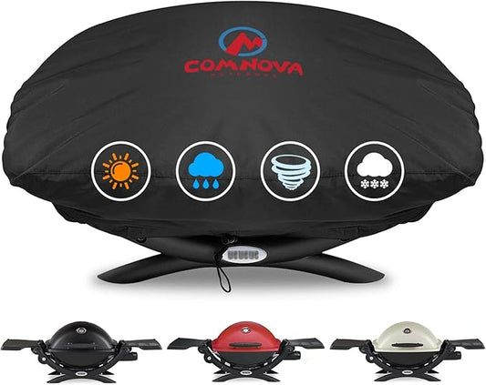 Comnova Grill Cover for Weber Q Series - 7111 BBQ Cover for Weber Q2000 and Q200 Series Gas Grill Heavy Duty & Waterproof, 33 Inch Barbecue Cover for Weber Q2200, Q2000, Q2400, Q200, Q220 and More