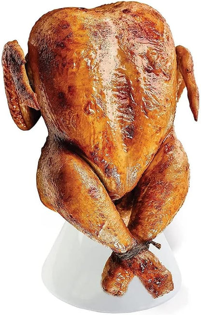 Plutreas Ceramic Chicken Roaster Rack Beer Can Chicken Stand Vertical Poultry Chicken Cooking BBQ Accessories (1 Pcs)