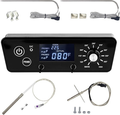 Upgraded Replacement Kit For Pit Boss - Digital Thermostat Panel for PBV3P1/PBV4PS1/PBV5P1 Series Vertical Smoker - Includes Meat Probes, Temp Sensor & Ignition Hot Rod - Grill Parts & Accessories