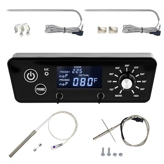 Upgraded Replacement Kit For Pit Boss - Digital Thermostat Panel for PBV3P1/PBV4PS1/PBV5P1 Series Vertical Smoker - Includes Meat Probes, Temp Sensor & Ignition Hot Rod - Grill Parts & Accessories