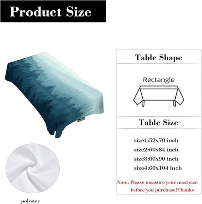Moslion Tablecloth Forest Scenery Rectangle Tablecloth for Picnic BBQ Kitchen 60x84 Inch