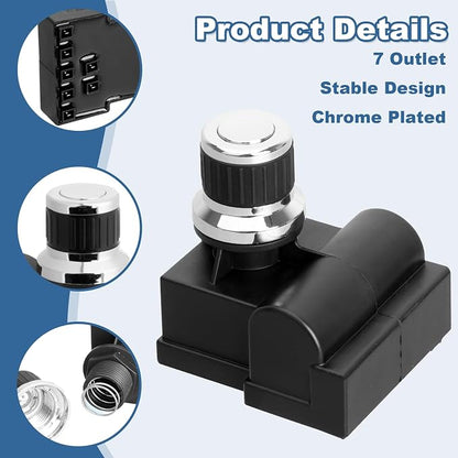7-Outlet Pulse Igniter DHL-128-7Q Grill Igniter for Nexgrill Deluxe 6 Burner 720-0896B 720-0896X 720-0898 720-0896C 720-0896A, Tact Push Button Replacement for Nexgrill 2001648000AW Parts