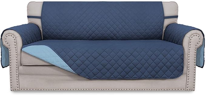 Easy-Going Reversible Couch Cover, 2 Cushion Sofa, Dark Blue/Light Blue | Oversized Loveseat Slipcover For Dogs, Water Resistant Mat, Living Room, Non-Slip Sofa Cover, Pet Friendly